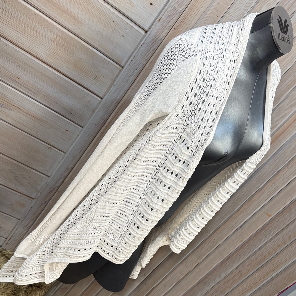 BCBGMaxAzria Cream Open-Knit Cardigan